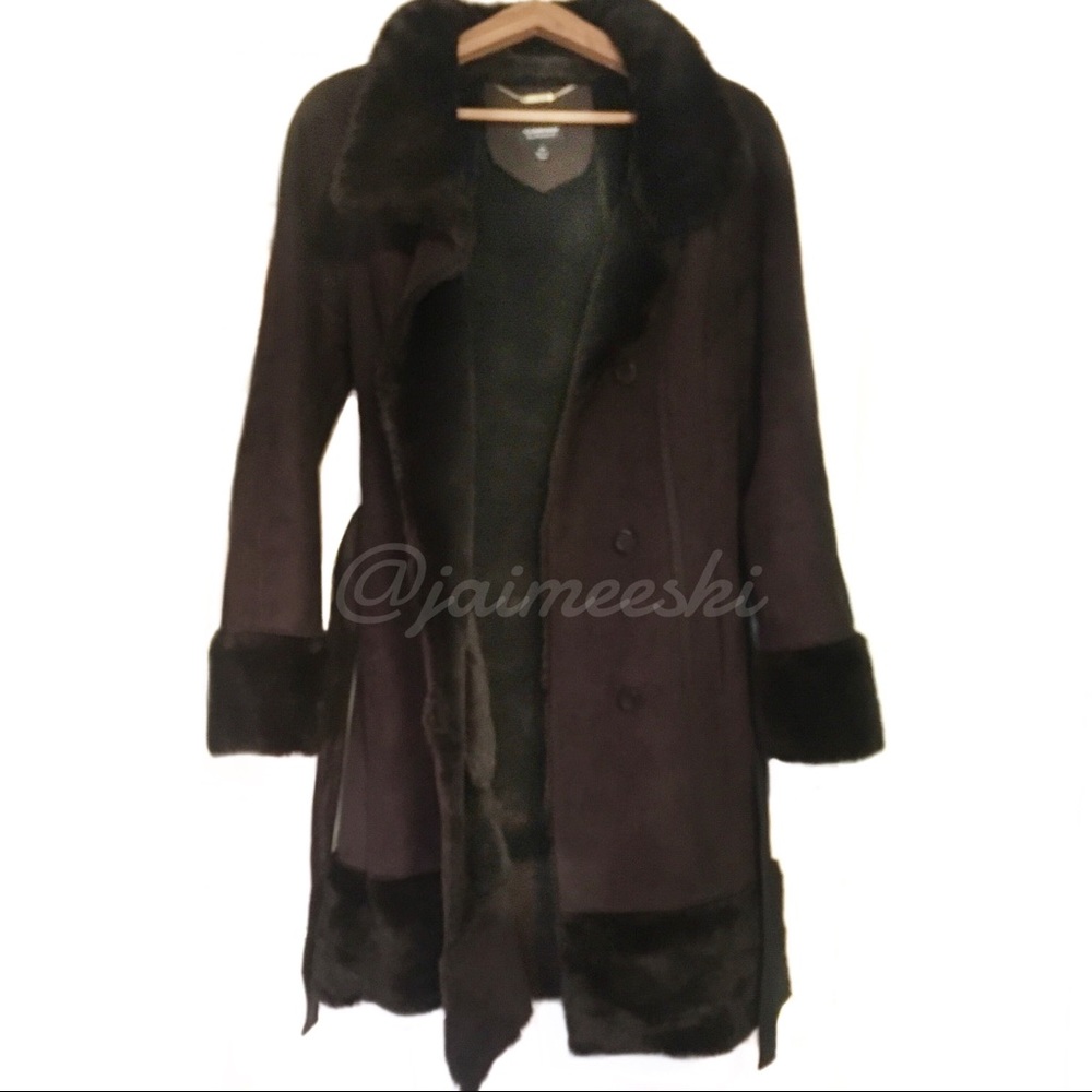 ELLEN TRACY Brown Faux-fur Coat - Picture 2 of 8